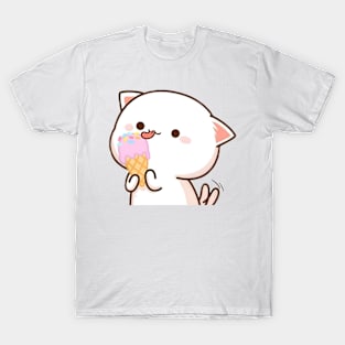 vintage-cat eat ice cream T-Shirt